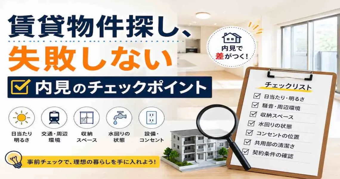 賃貸物件探し、失敗しない内見のチェックポイント